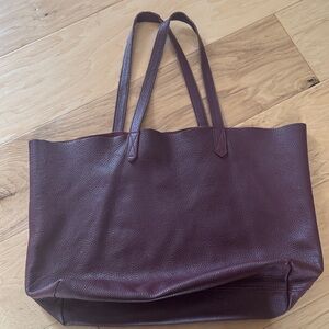 Cuyana Burgundy Leather Tote